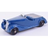 Dinky Toys 38b Sunbeam Talbot Sports, dark blue body, grey tonneau, black ridged wheel hubs, in very