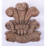 WW2 War Economy The Welch Regiment Plastic Cap Badge