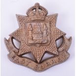 WW2 War Economy East Surrey Regiment Plastic Cap Badge