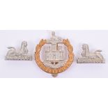 Edwardian Dorsetshire Regiment Other Ranks Cap & Collar Badge Set