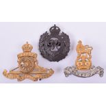 Three British Officers Cap Badges