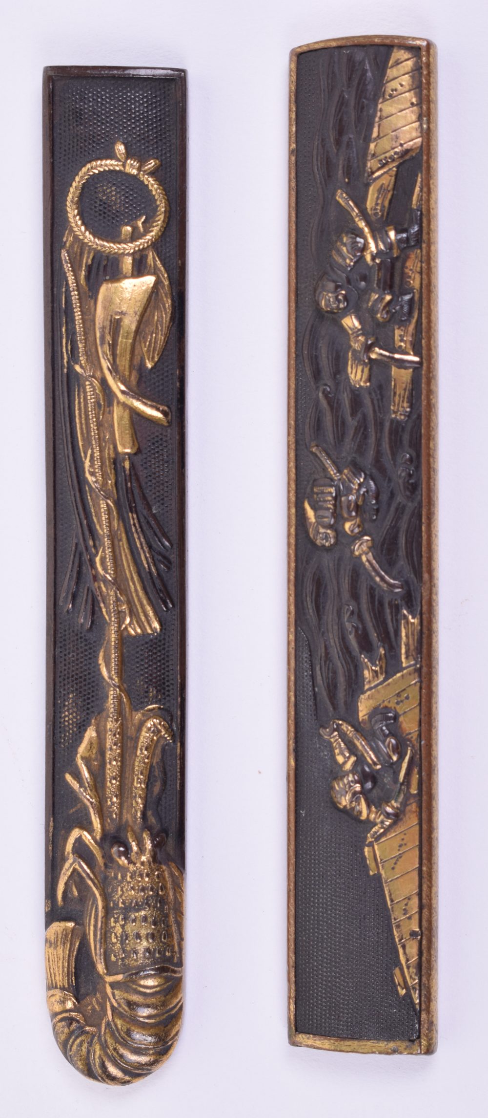 Japanese Kodzuka Handle of Shakudo Nanako - Image 2 of 3