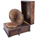 An HMV Lumiere model 460 gramophone, Oak version, 1924-5, With richly gilded fittings throughout,