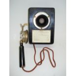 A German Long-Distance call wall telephone, circa 1911, with rare High-Current microphone with