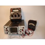 Advanced electronic workshop equipment: A Dynamco D7100 oscilloscope; Bradley T471C multimeter;