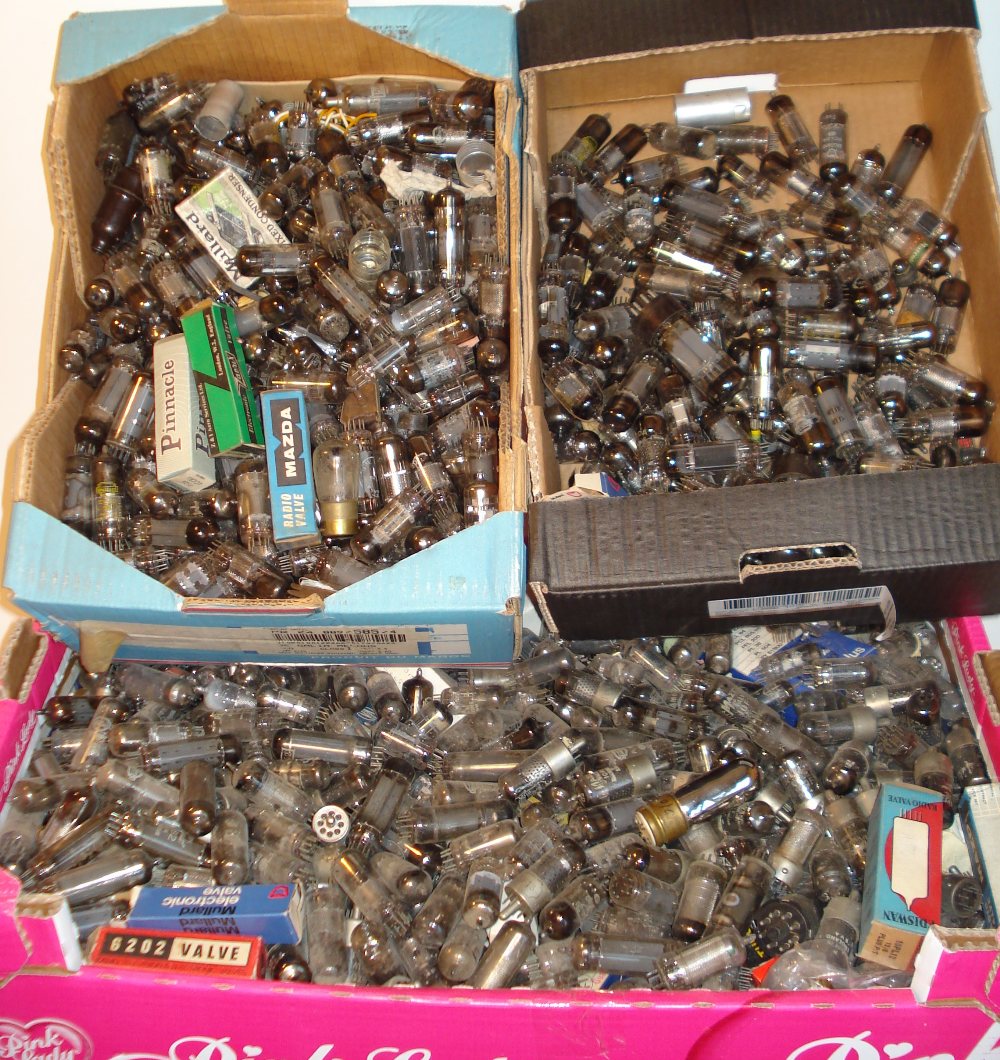 A very large quantity of B8 type valves, Mostly unboxed, many different numbers, some screening