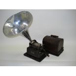 An Edison Gem phonograph, No. 263609, Model C, with Model C reproducer, With a period nickel-