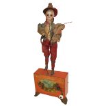 A Manoville violinist automaton, Circa 1890, Playing a single air, with crank drive, violinist