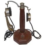 A rare and early Grammont candlestick table telephone, Circa 1920, With scarce Cowhorn combination