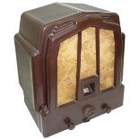 An Ekco type RS2 AC wireless receiver, 1931 – the ‘Odeon’ set, TRF chassis in architectural brown