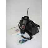 An early first generation British Telecom transportable cell phone, Type S1000, circa 1980, Button-