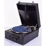 A Dulcetto portable gramophone, With Songster Superb soundbox, universal winding/carrying handle