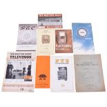 Very rare pre-war Television leaflets:1936-1939,Baird T13; HMV (home); HMV (tennis); GEC (BC8213);