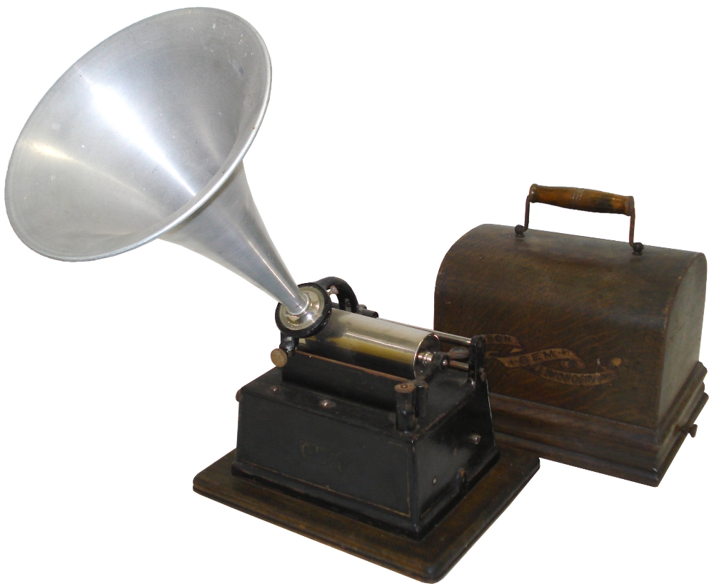 An Edison Gem phonograph, No. 93146, Model A, with Model B reproducer, Key-wind motor (no key),