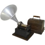 An Edison Gem phonograph, No. 93146, Model A, with Model B reproducer, Key-wind motor (no key),