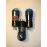 Three rare blue Arcturus valves, USA, Detector; No. 126; and Amplifier, side-pin bases. (3)