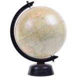 A Philips 10-inch table terrestrial globe on stand, Mid 20th century, with 12 gores, applied 0-