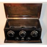 An early Fada type 192A wireless receiver, Mid 1920s, valves missing but all else present in