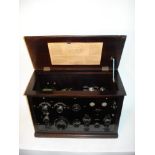 A large Federal type 59 wireless receiver, 1923, complete with suspended 4-valve socket board, large