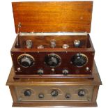 A Hudson wireless receiver, Early 1920s, with five RCA valve line-up, in mahogany case; and a