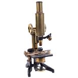 A monocular microscope, by James Swift & Son, London, No. 1451, late 19th century, In lacquered