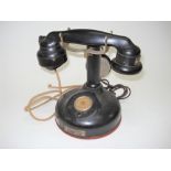 A French ‘Dumpy base’ candlestick table telephone, Type 321, early 1930s, No. 456, with vacant