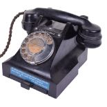 A 312L black Bakelite telephone, 1956, impressed mark 164 56, With Call Exchange button and drawer.