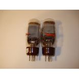 A matched pair of PX4 valves, Marconi, KJ10, in slender glass, in cartons. (2)