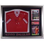 Liverpool European Cup Final Rome 1984 Replica Shirt, signed by Kenny Dalglish in black marker, with