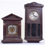 1930’s Chiming Pendulum Wall Clock and a Chiming Bracket Mantle Clock