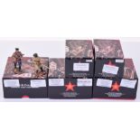 Eight King and Country Figures in Five Boxes, 4 x Russian 0ST-FRONT “Standing Guard Female Sniper”