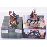 Two King and Country Figures Mounted on Horse Back, Bar 1The Barbarians Mounted Chieftain and AG09