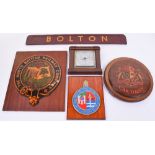 Four Railway Signs, The North British Railway Company, transfer approx 34cms x 29cms mounted on