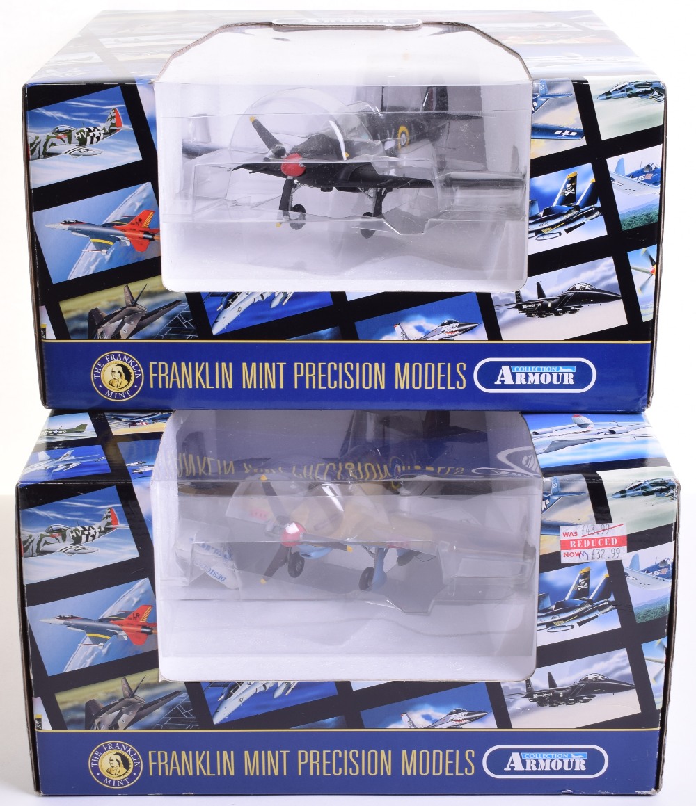 Two Franklin Mint Precision Armour Collection Aircraft 1:48 Scale Models, 98212 Hurricane Mk.II C-UK