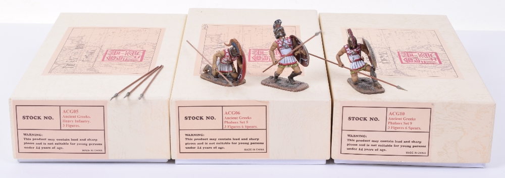 Nine The East of India Company Figures in Three Boxes, ACG05 Heavy Infantry, ACG06 Phalanx Set 5 and