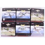 Six Corgi The Aviation Archive 1:72 Scale Models, AA32816 DH Mosquito, AA36506 Hawker Typhoon 1b,