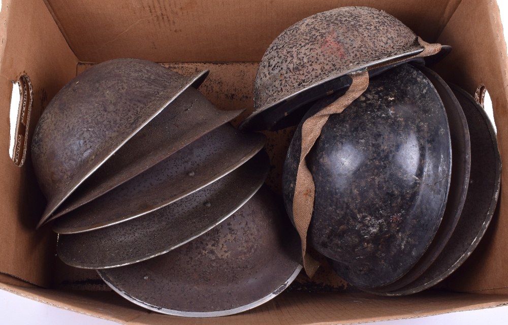 9x World War Two British Steel Helmets