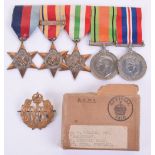 WW2 British Royal Air Force (RAF) Campaign Medal Group of Five