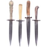 Four Victorian/Edwardian Cutlery Hilt Daggers