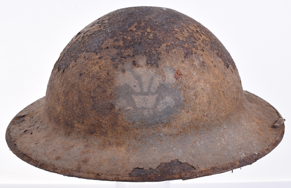 World War I Welsh Regiment Regimentally Marked Steel Helmet Shell