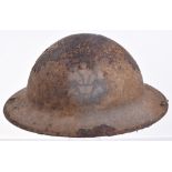 World War I Welsh Regiment Regimentally Marked Steel Helmet Shell