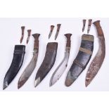 Three Ghurkha Kukri Knives