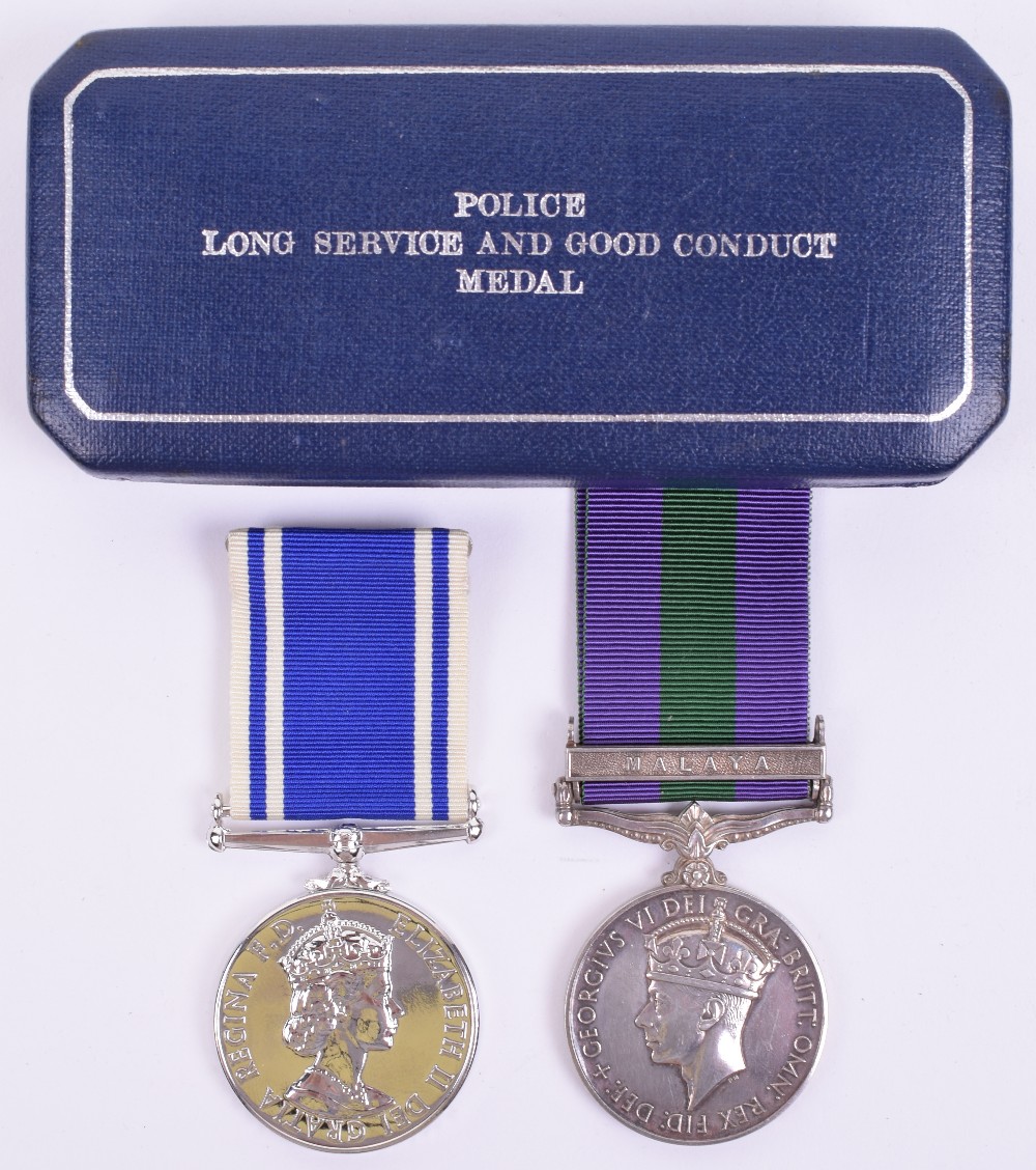 General Service Medal Malaya and Police Long Service Medal Pair