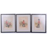 Three Military Prints Showing Victorian soldiers of various regiments in military uniform