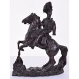 Modern Statue of a British Hussar in Full Dress on Horseback