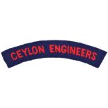 Ceylon Engineers Cloth Shoulder Title
