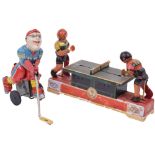 Tinplate wind-up Big League Hockey playing toy