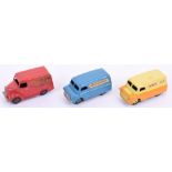 Three Dinky Toy Delivery vans