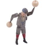 Rare Gunthermann tinplate clockwork boy twirling balls