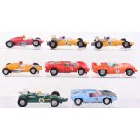Eight unboxed Scalextric Slot Cars
